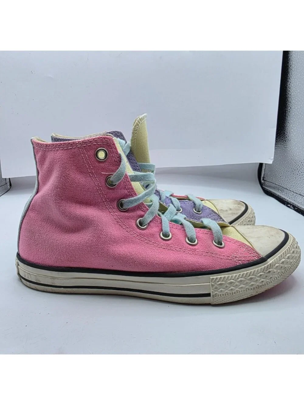 Converse All Star Kids High Tops 3 Pink Yellow Purple Shoes Classic Design